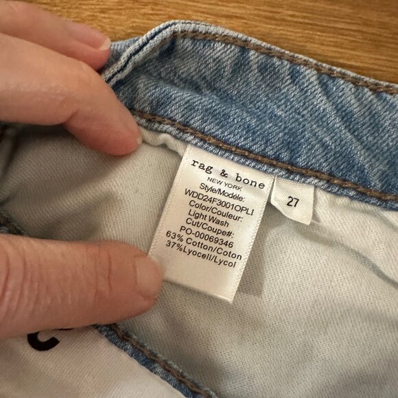 EXCELLENT! Rag & Bone Women’s Lori Mid-Rise Wide Leg Crop Jeans Size 27 - Picture 4 of 8